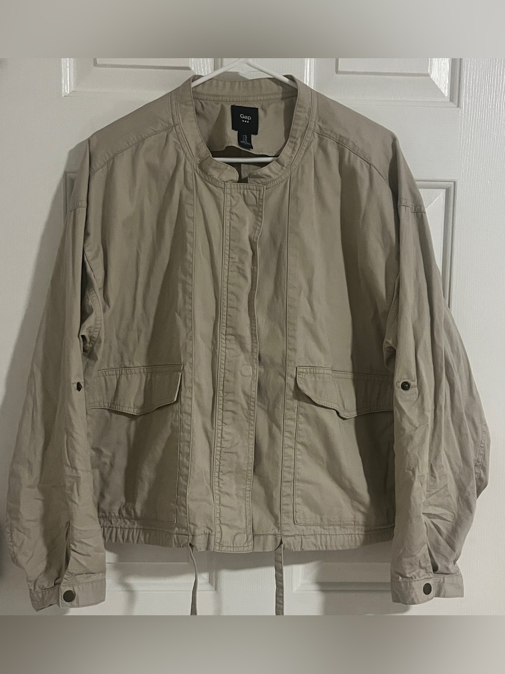 Gap 100% cotton tan cropped jacket woman’s XL